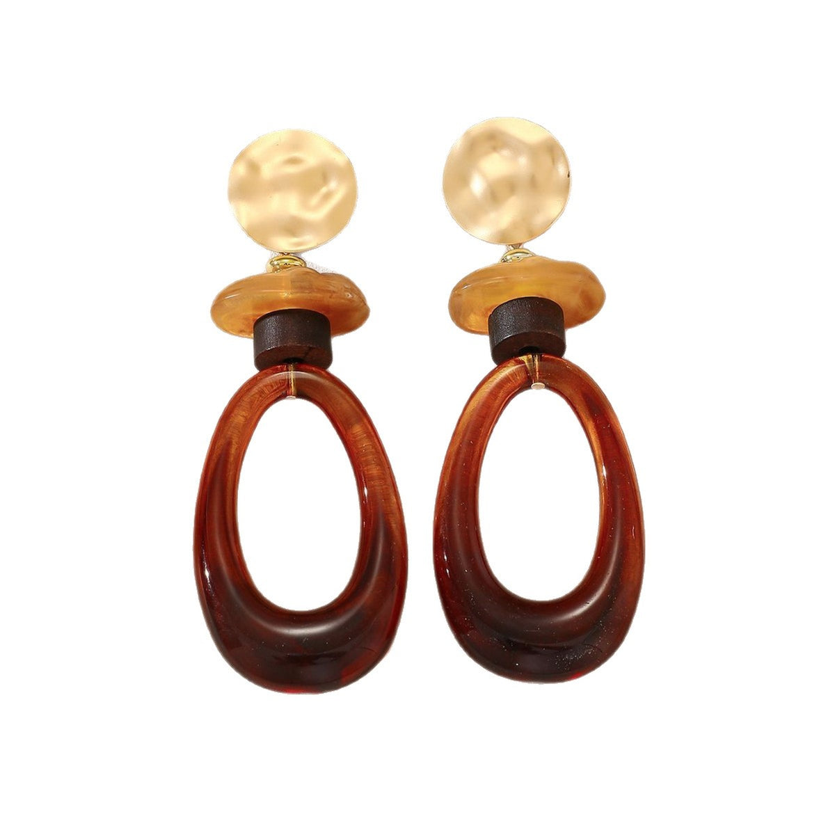 Classy Vintage Amber Oval Dangle Earrings