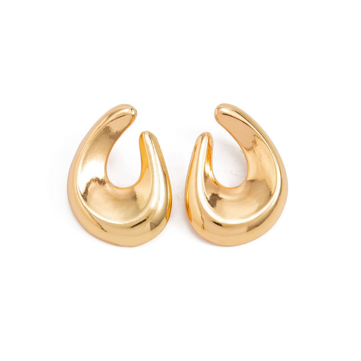 Classy Polished U-Shaped Hoop Earrings