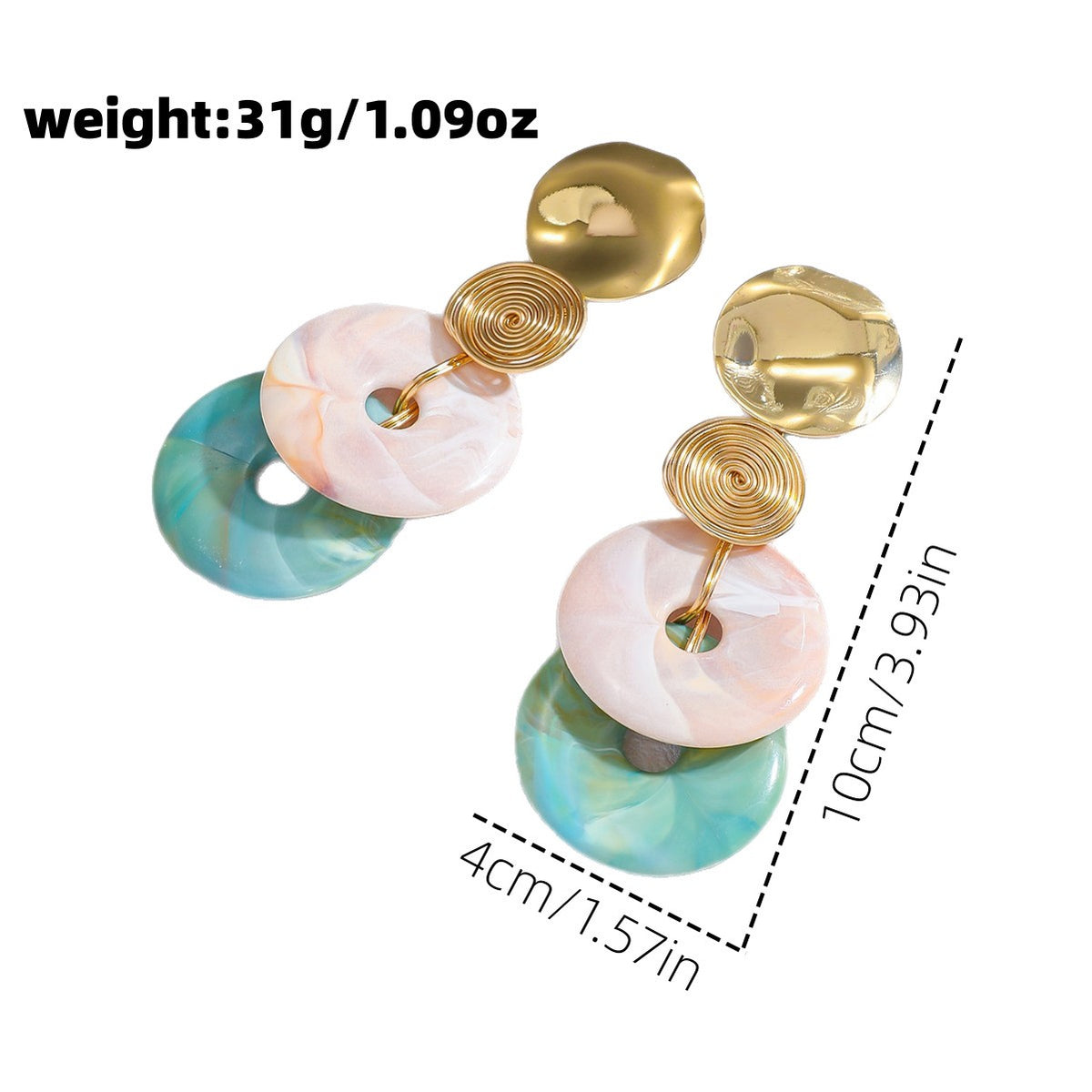 Boho Marbled Resin Stack Earrings