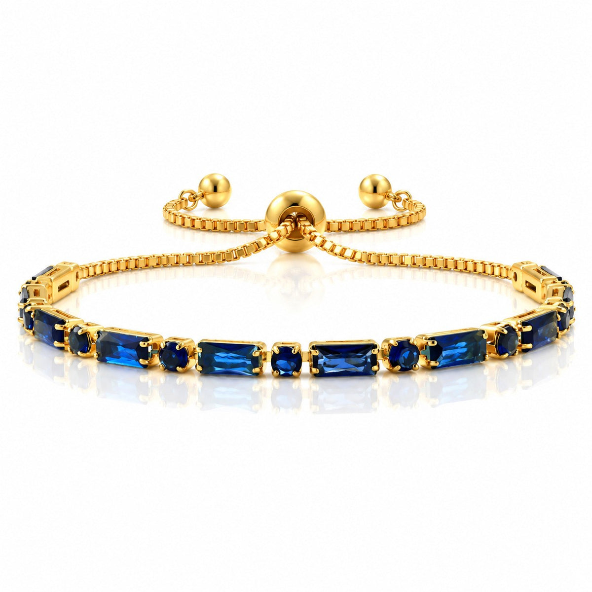 Classy Baguette Cubic Zirconia Slider Bracelet