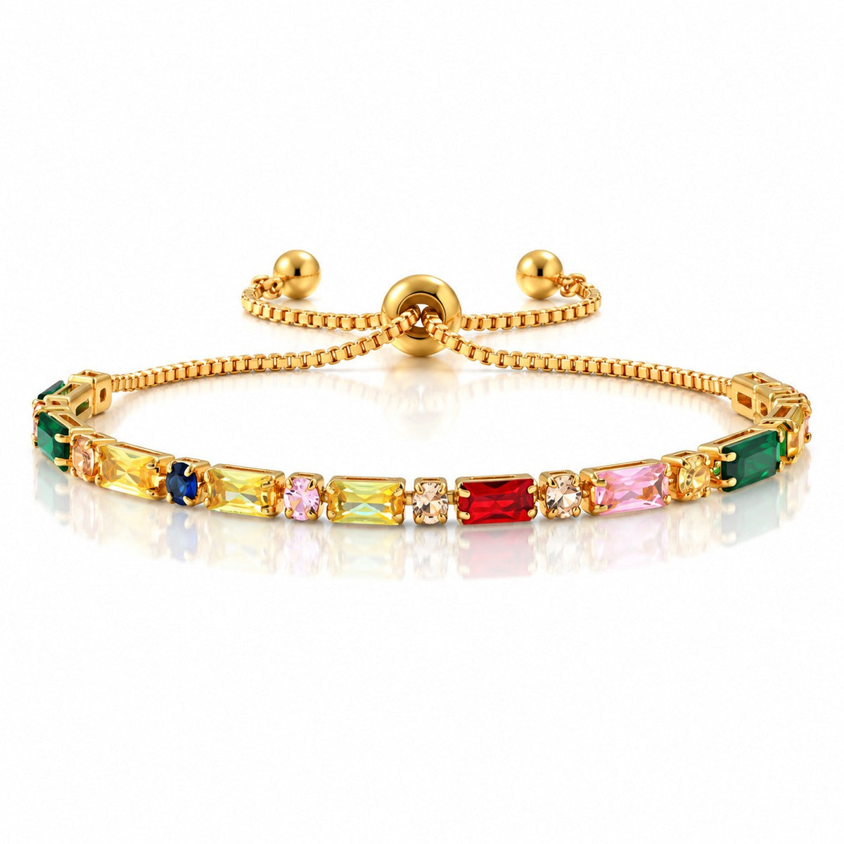 Classy Baguette Cubic Zirconia Slider Bracelet