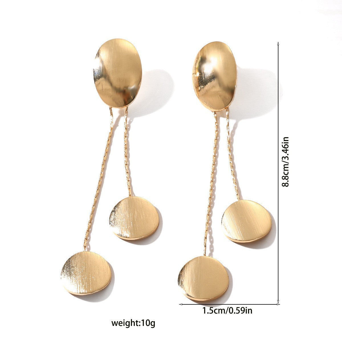 Classy Geometric Disc Linear Drop Earrings