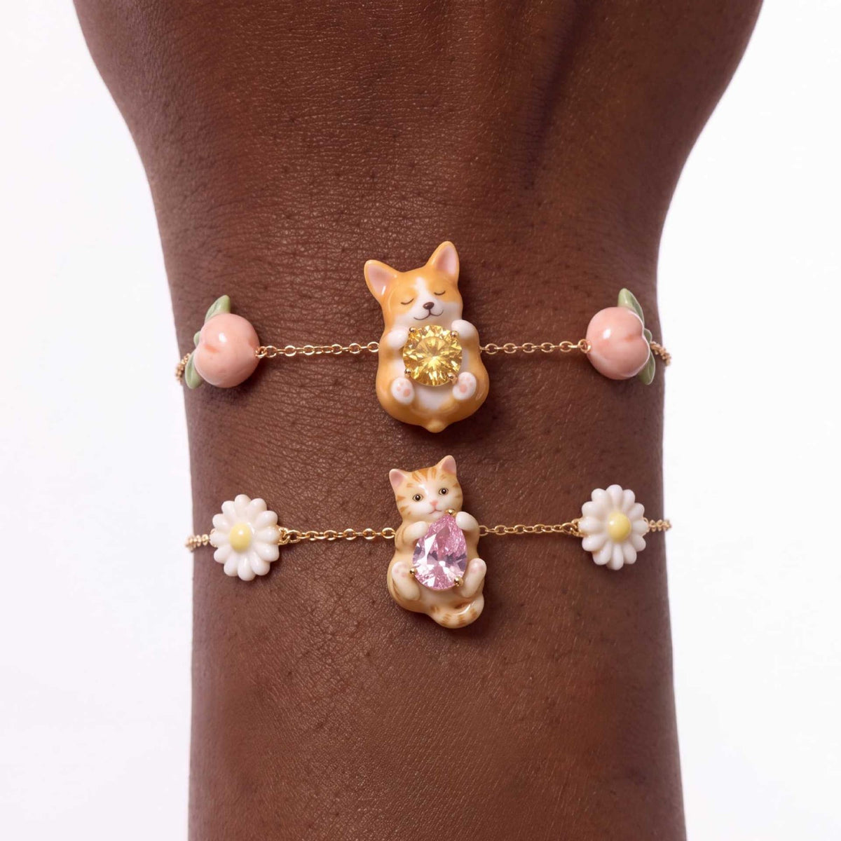 Dainty Animal Cubic Zirconia Charm Bracelet