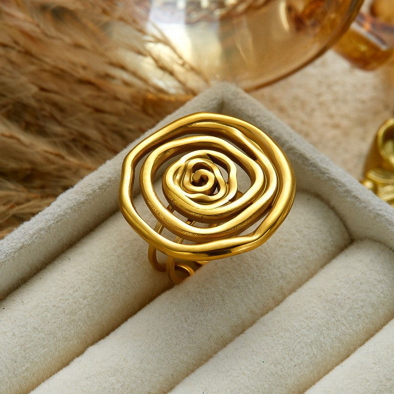 Classy Wire Wrapped Rose Open Ring