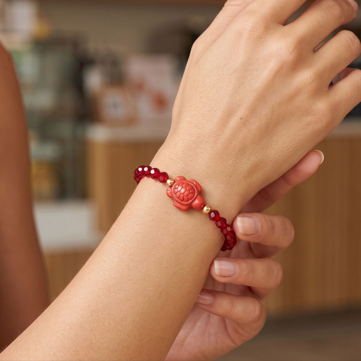 Colorful Faceted Glass Turtle Bracelet