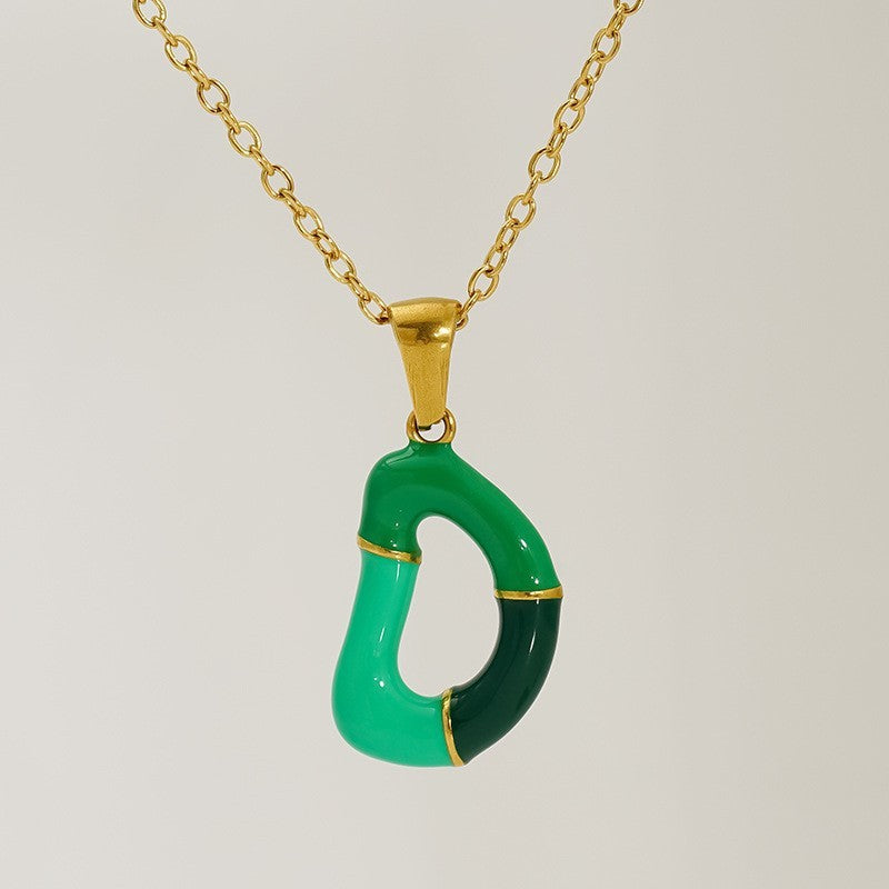 Playful Colorful Enamel Initial Necklace