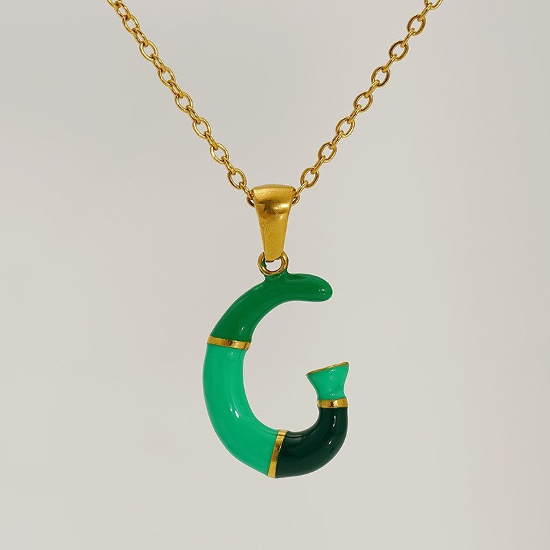 Playful Colorful Enamel Initial Necklace