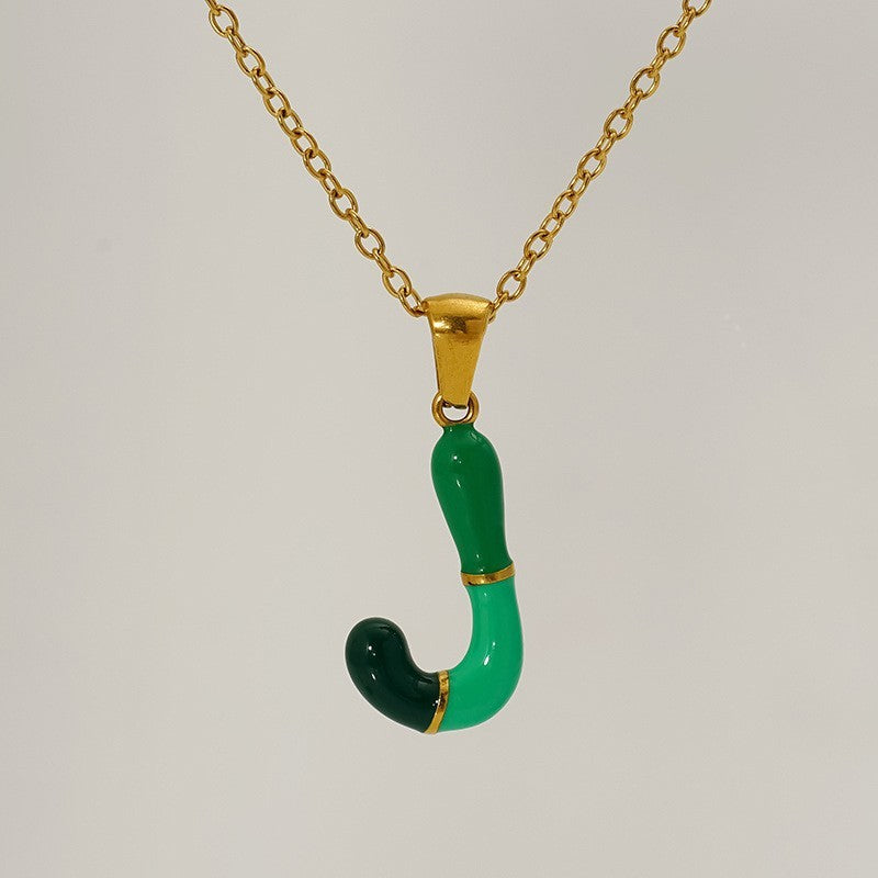 Playful Colorful Enamel Initial Necklace