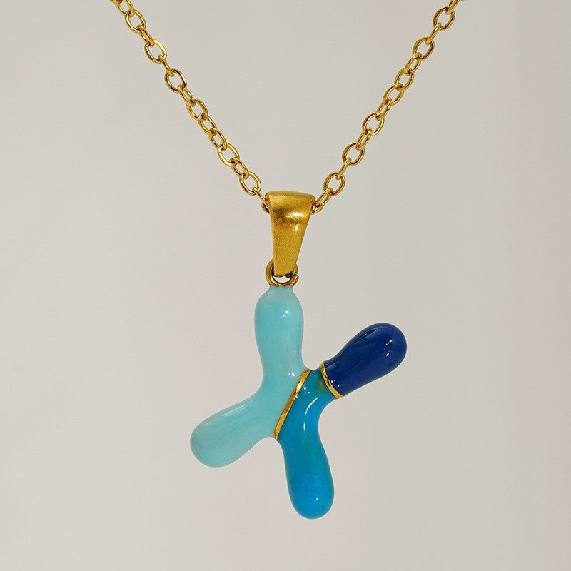 Playful Colorful Enamel Initial Necklace