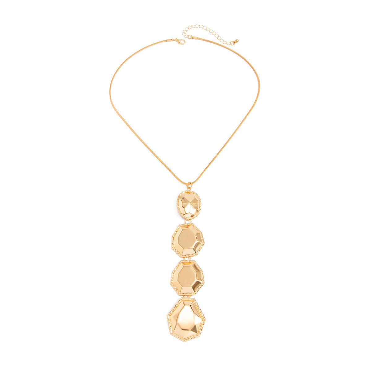 Classy Geometric Faceted Necklace & Earring Set
