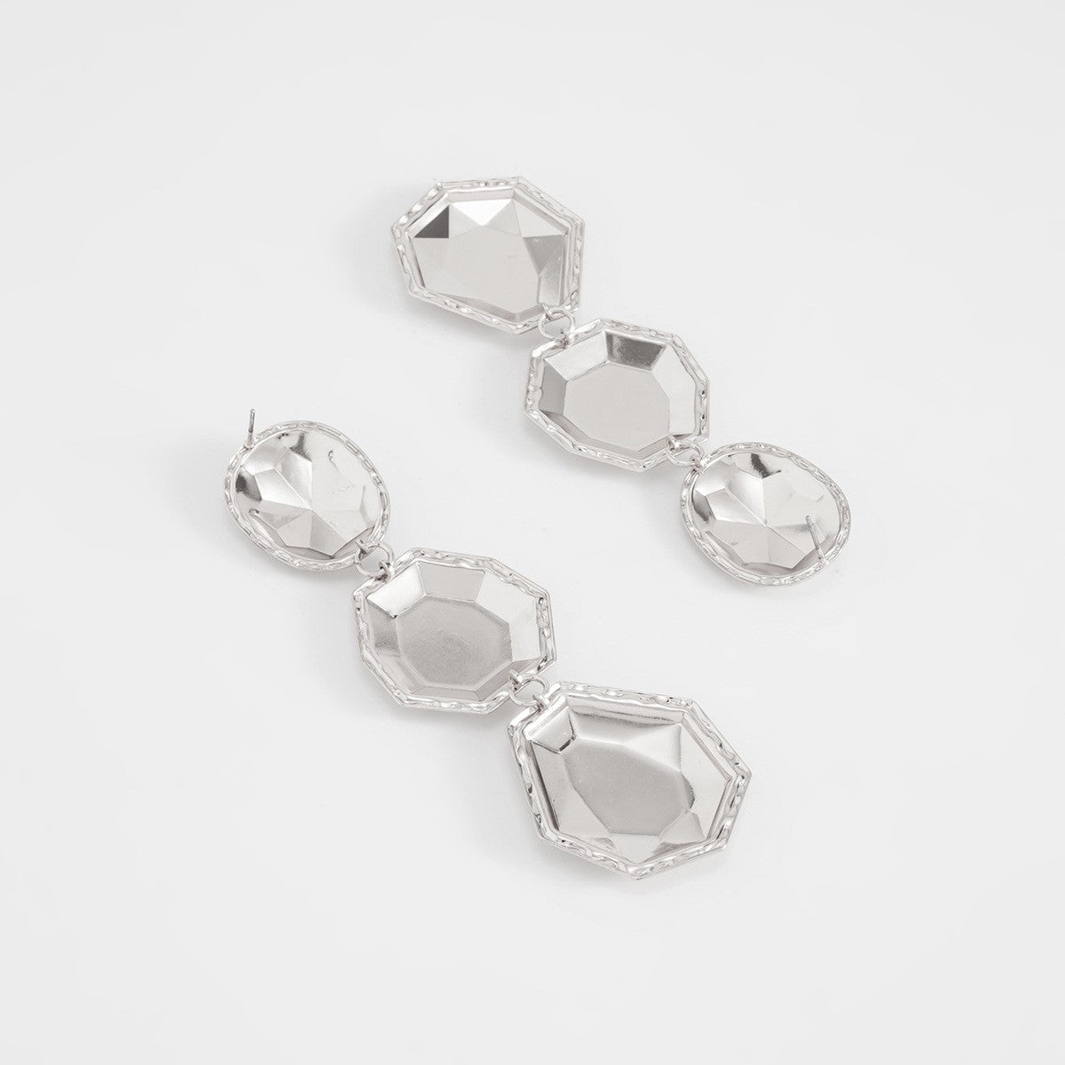 Classy Geometric Faceted Necklace & Earring Set