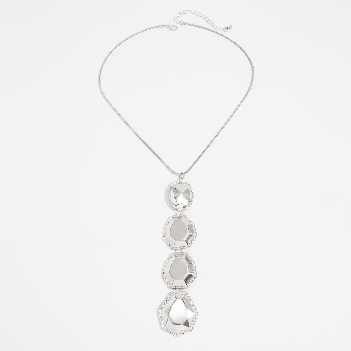 Classy Geometric Faceted Necklace & Earring Set