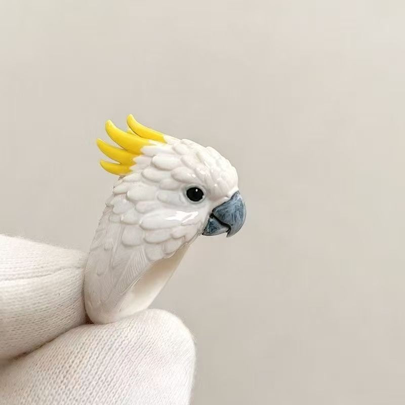 Classy 3D Parrot Open Ring