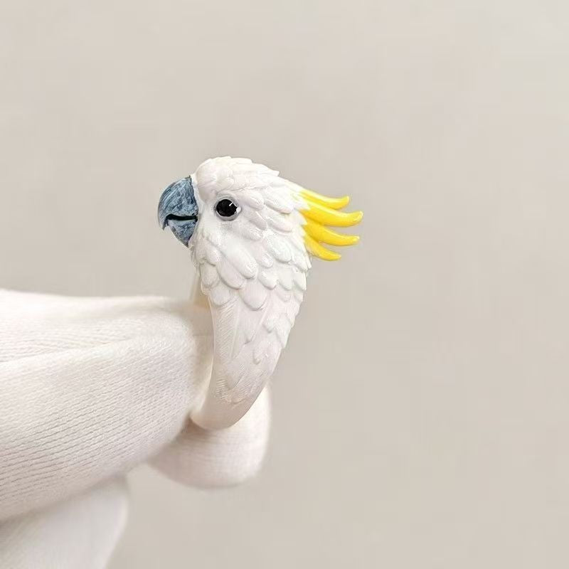 Classy 3D Parrot Open Ring