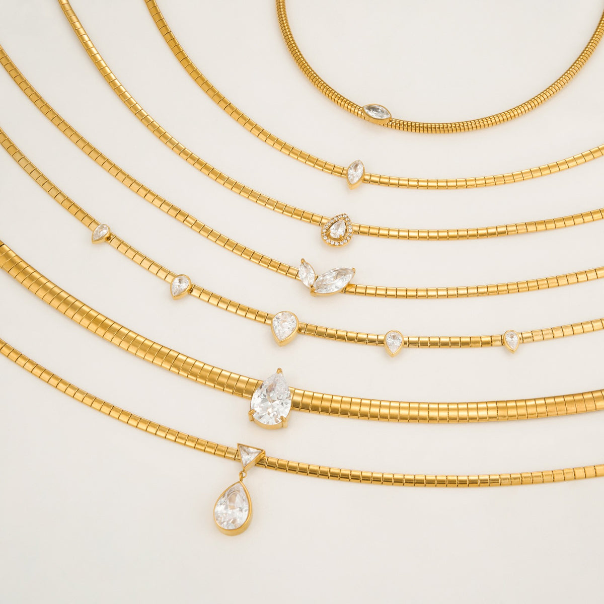 14k Dainty Layered Teardrop Choker Necklace