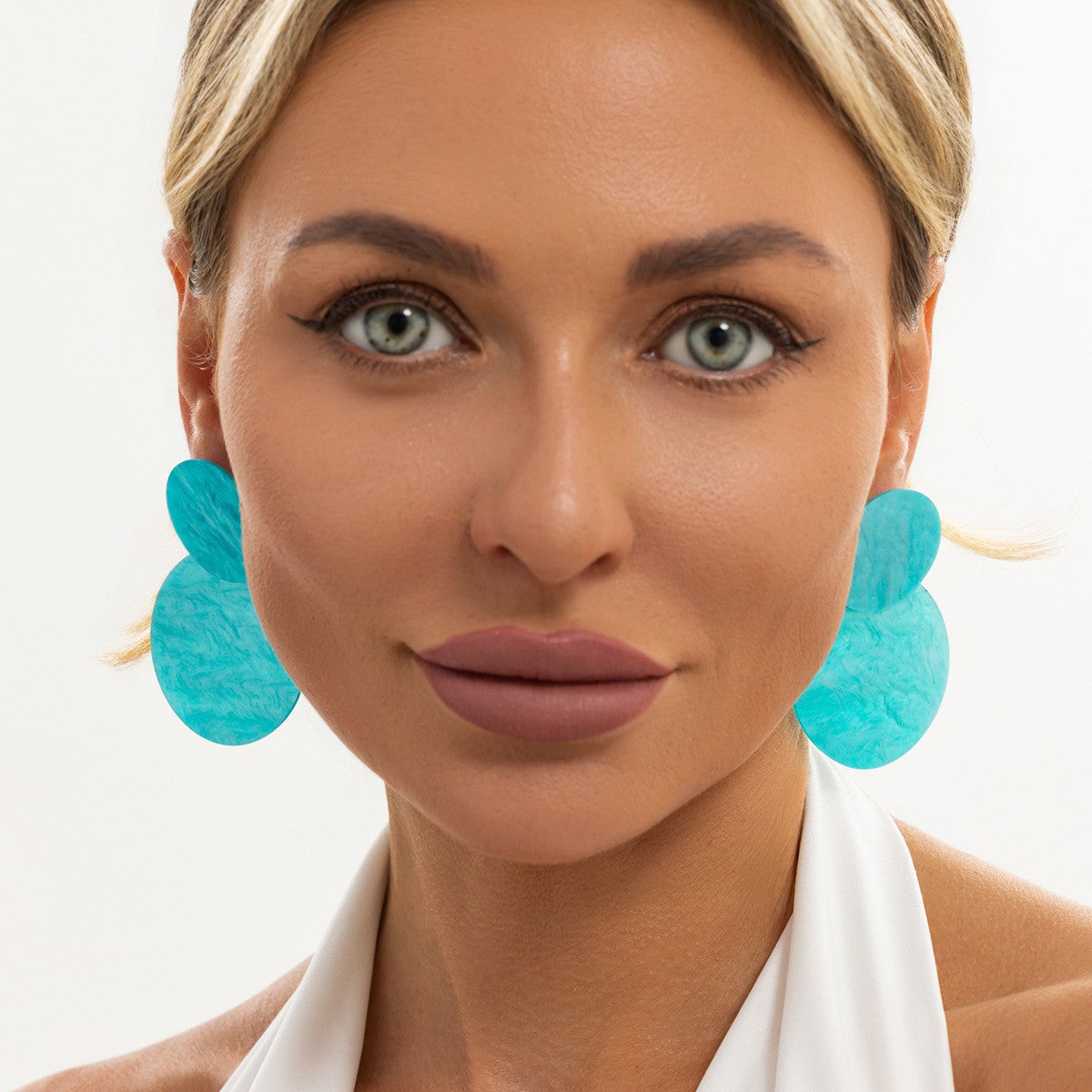 Boho Marbled Acetate Circle Drop Earrings
