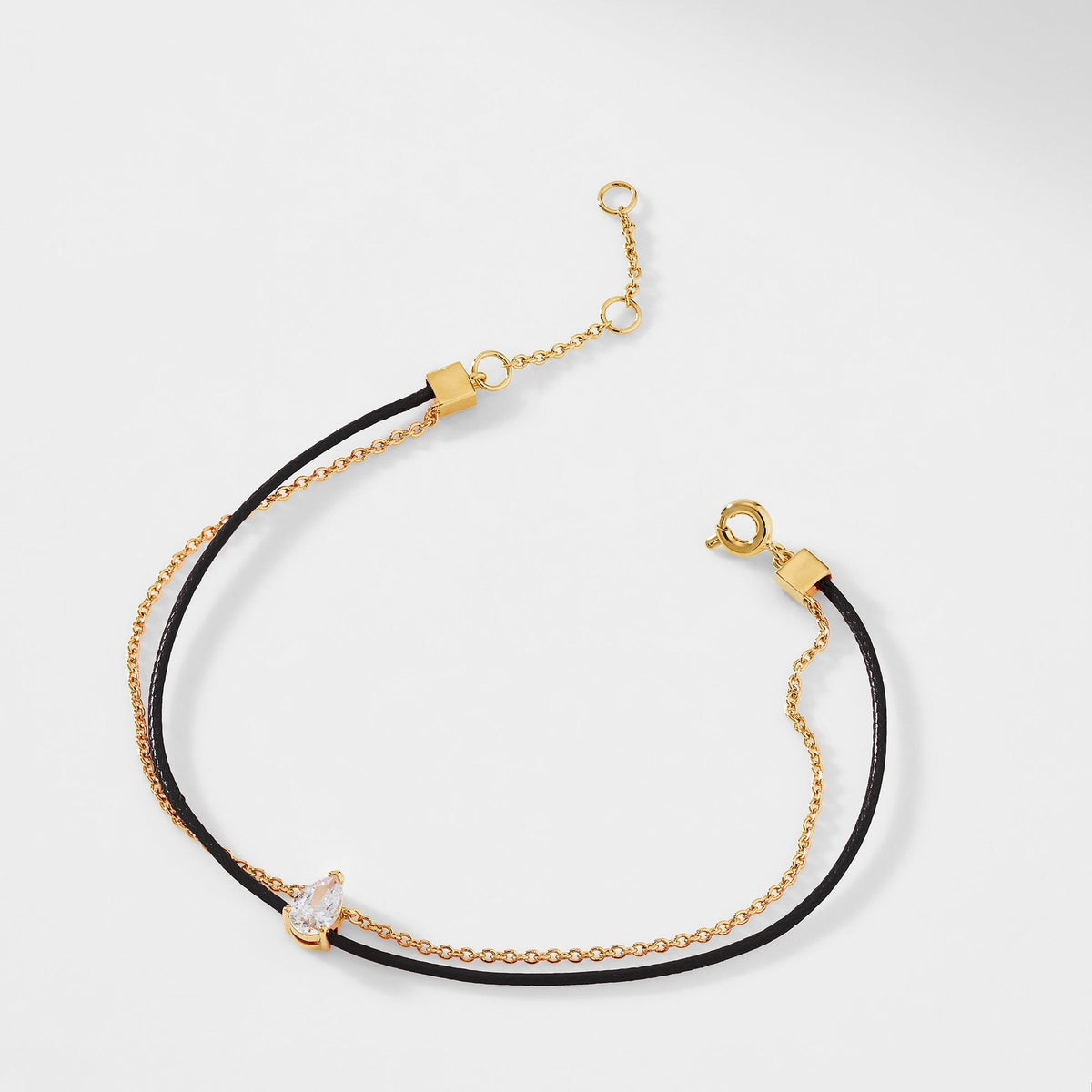 Dainty Teardrop CZ Cord Bracelet