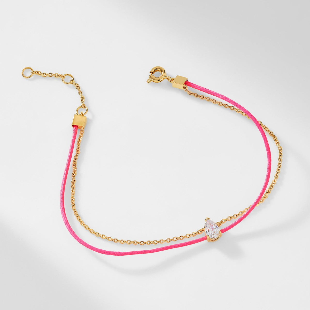 Dainty Teardrop CZ Cord Bracelet