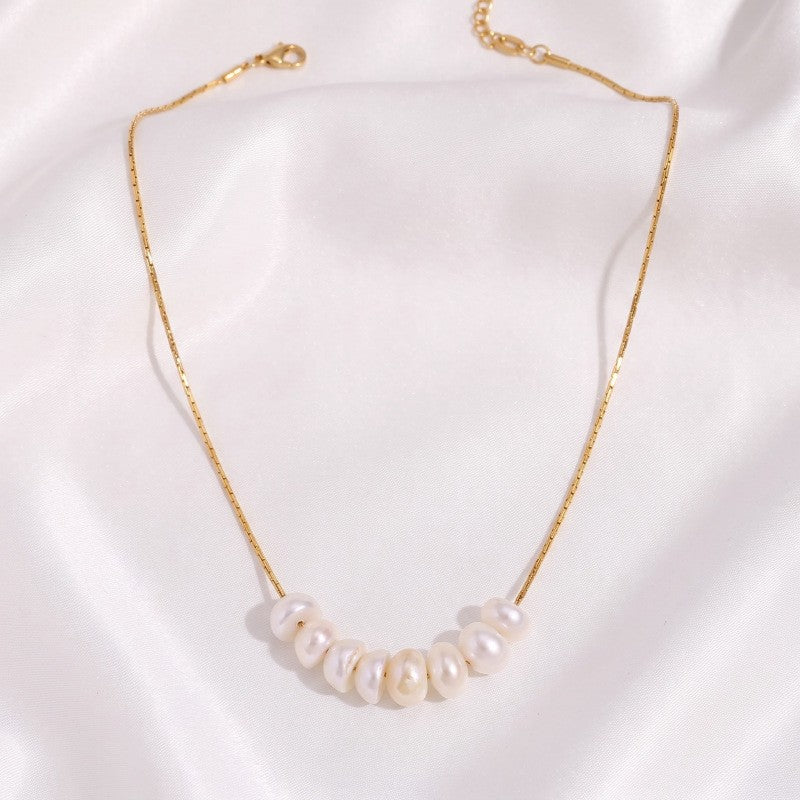 Dainty Faux Pearl Strand Necklace