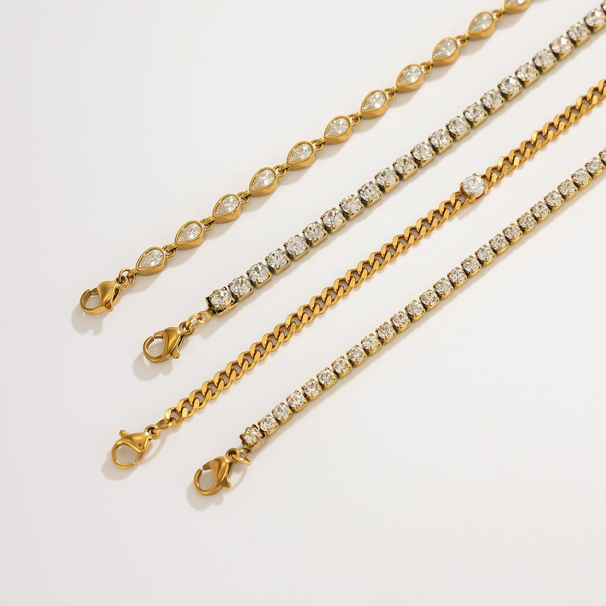 Classy Mixed Cut Cubic Zirconia Bracelet Set