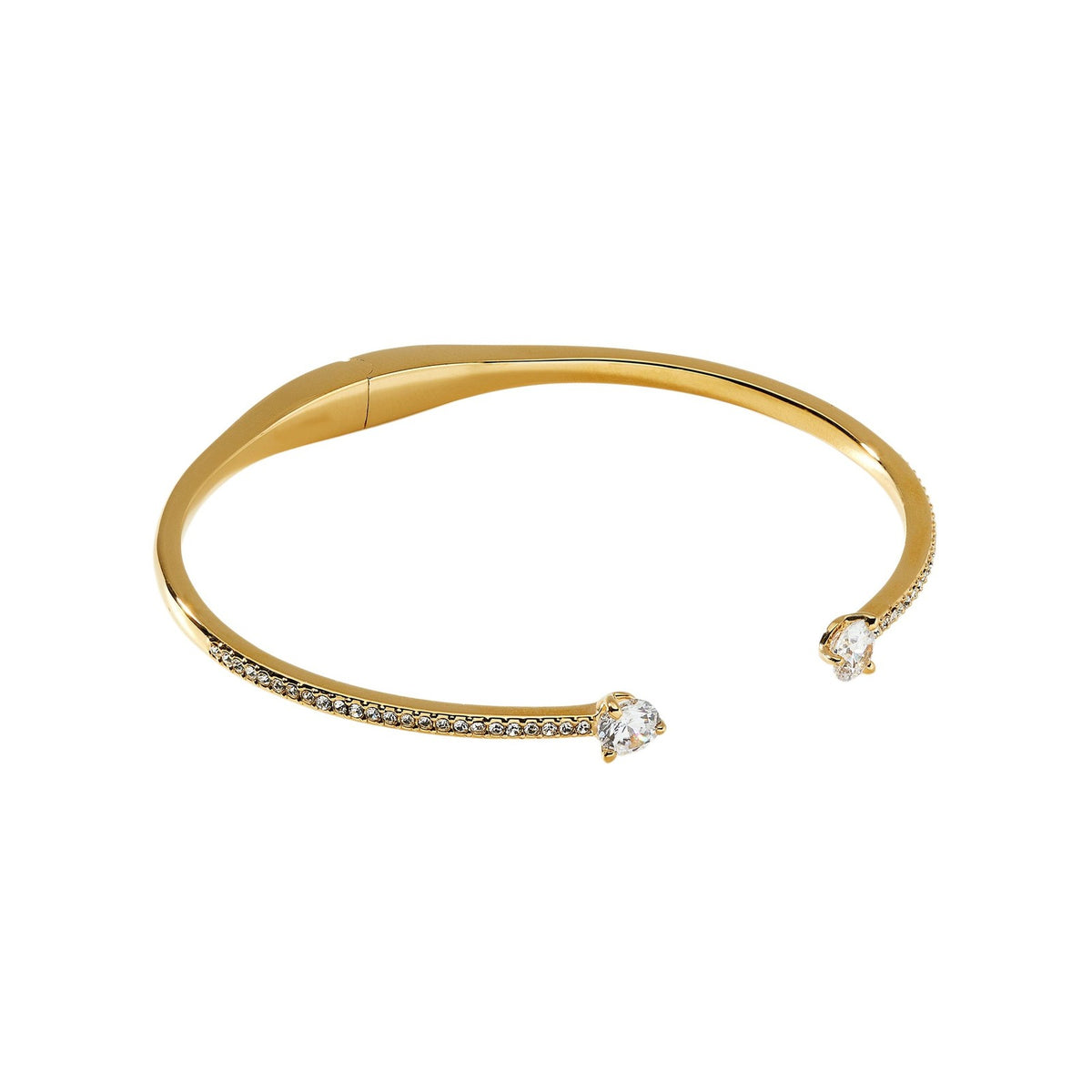 Classy Mixed Cut Rhinestone Cuff Bracelet Set