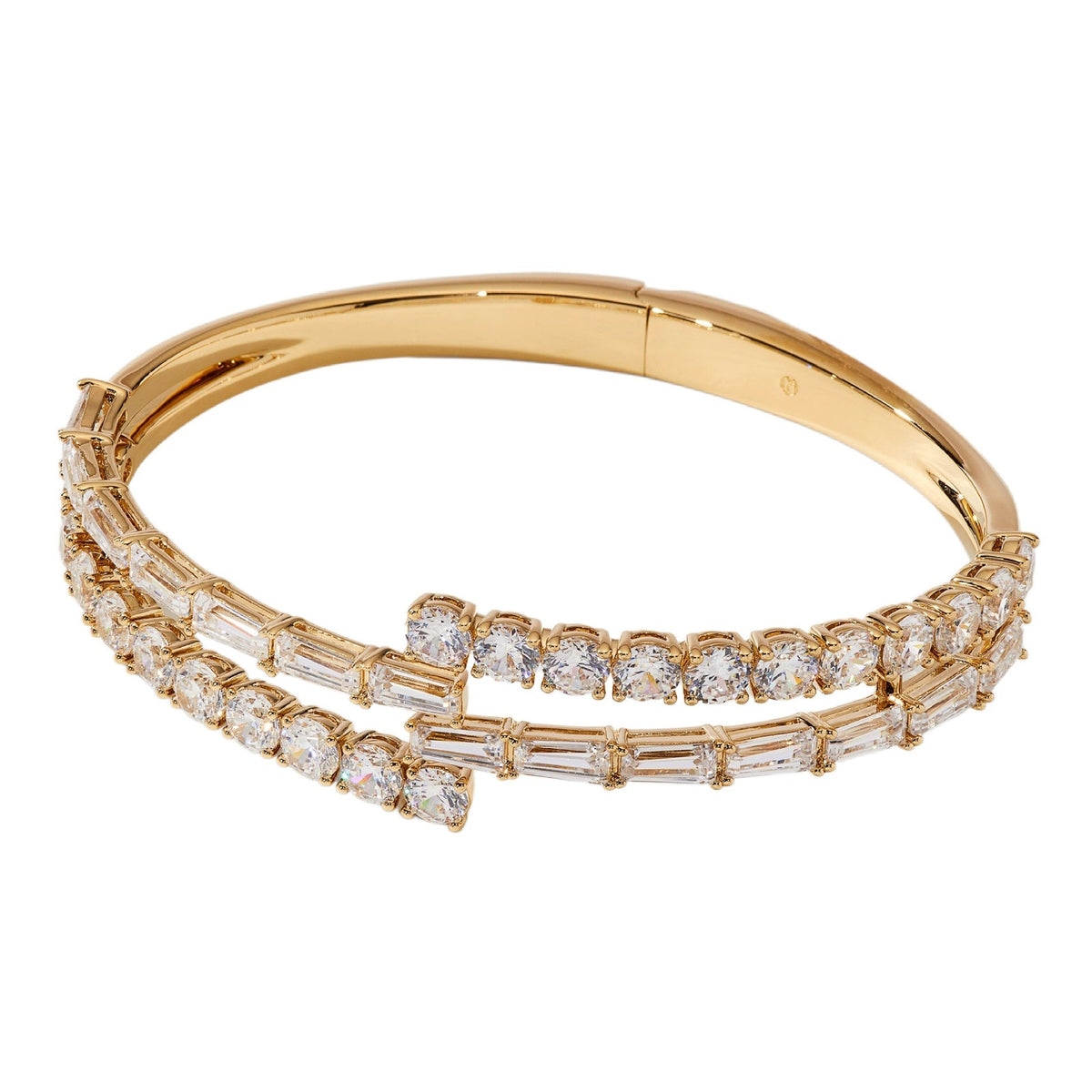 Classy Mixed Cut Rhinestone Cuff Bracelet Set
