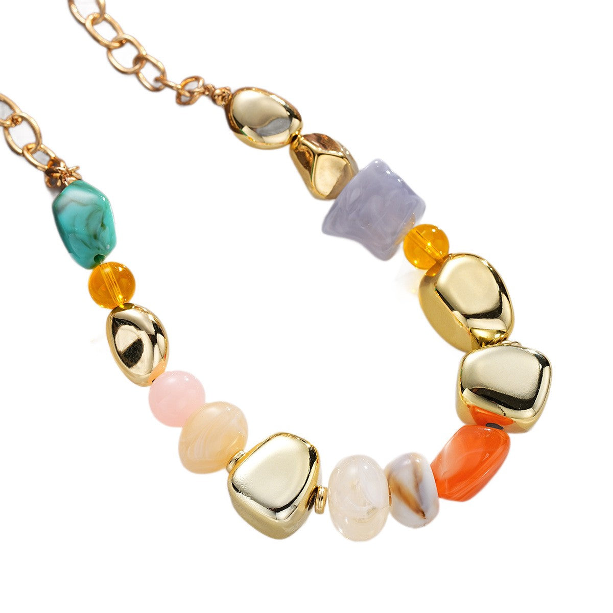 Boho Colorful Irregular Resin Bead Necklace