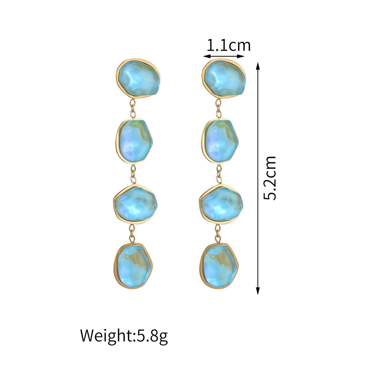 Romantic Mint Blue Glass Drop Earrings