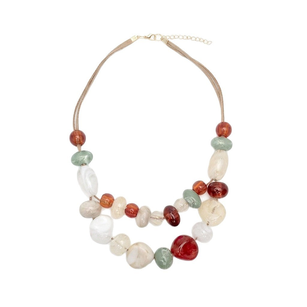 Boho Multi-Color Irregular Stone Necklace