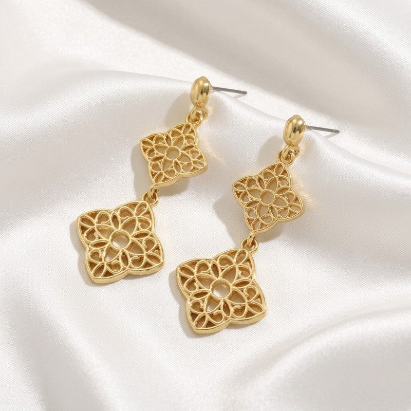 Classy Hollow Geometric Drop Earrings