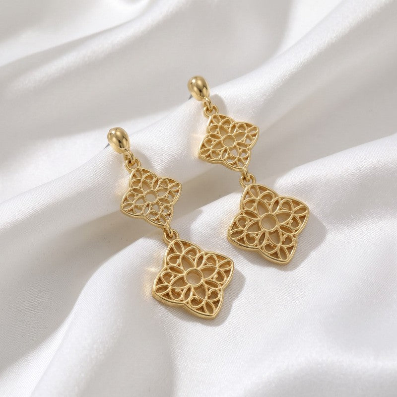 Classy Hollow Geometric Drop Earrings