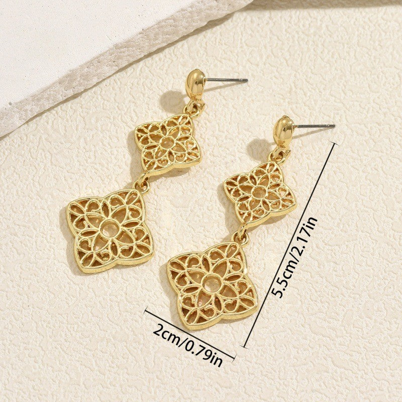 Classy Hollow Geometric Drop Earrings