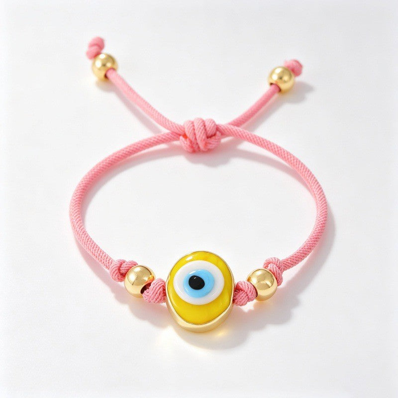 Boho Multi-Color Enamel Evil Eye Bracelet Set