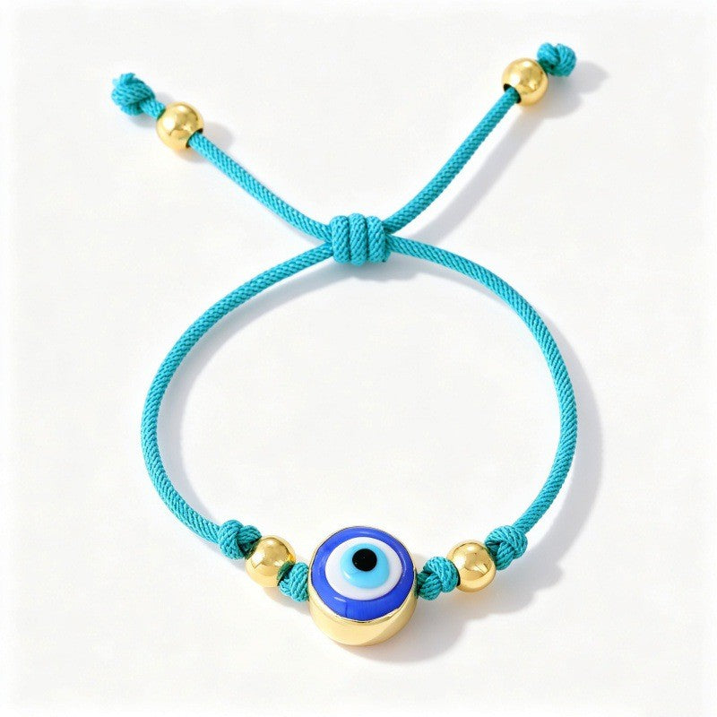 Boho Multi-Color Enamel Evil Eye Bracelet Set