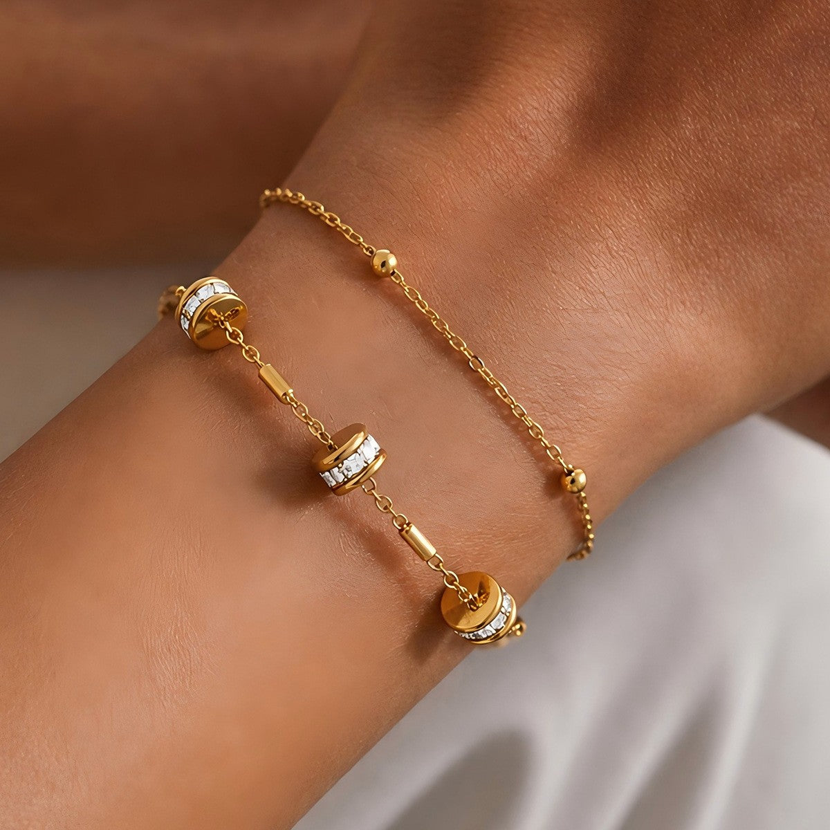Classy Rhinestone Roller Chain Bracelet