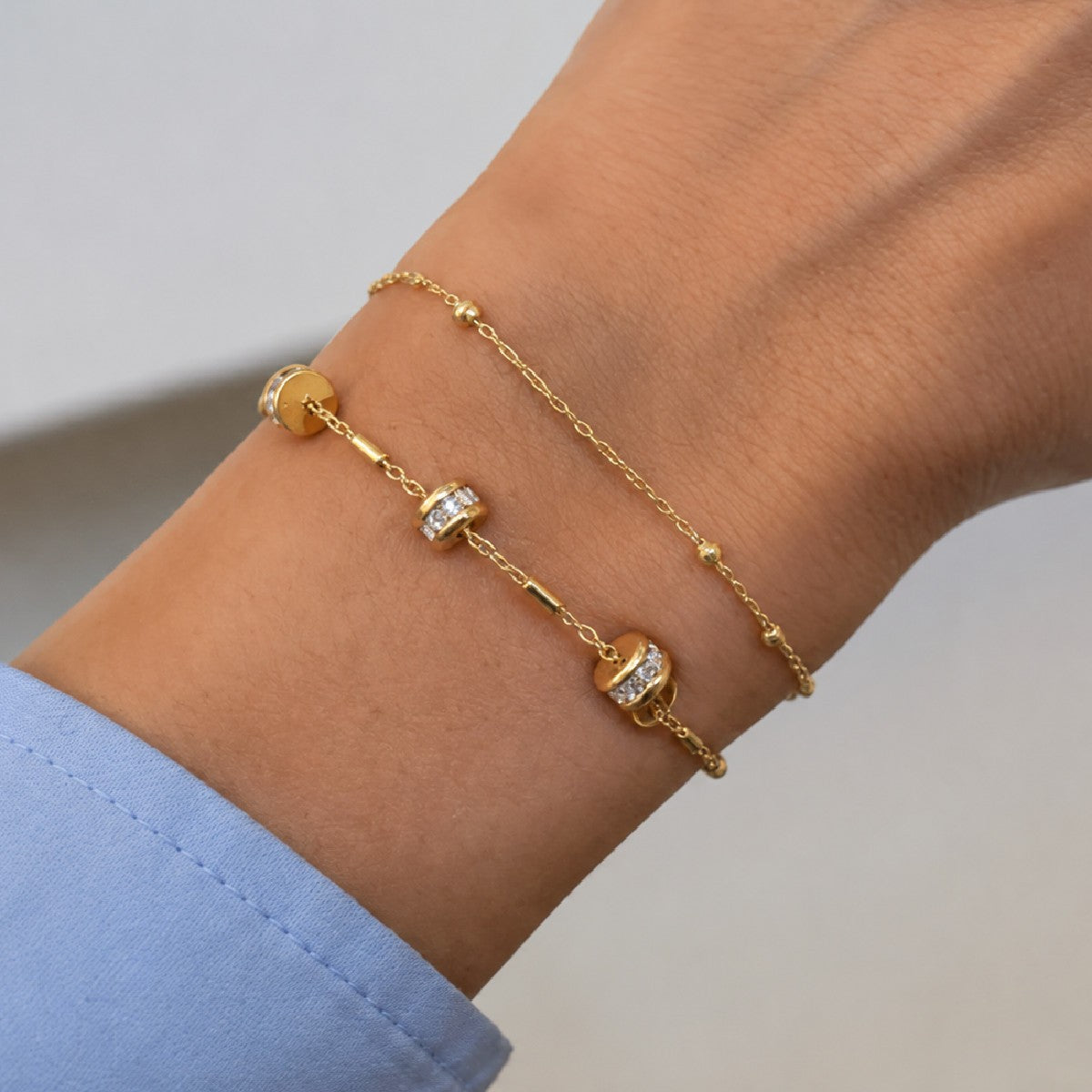 Classy Rhinestone Roller Chain Bracelet