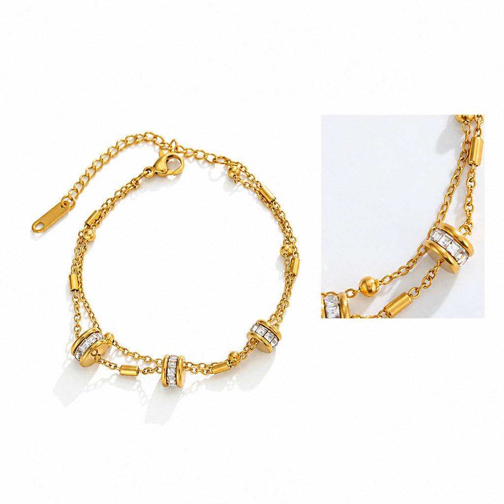 Classy Rhinestone Roller Chain Bracelet