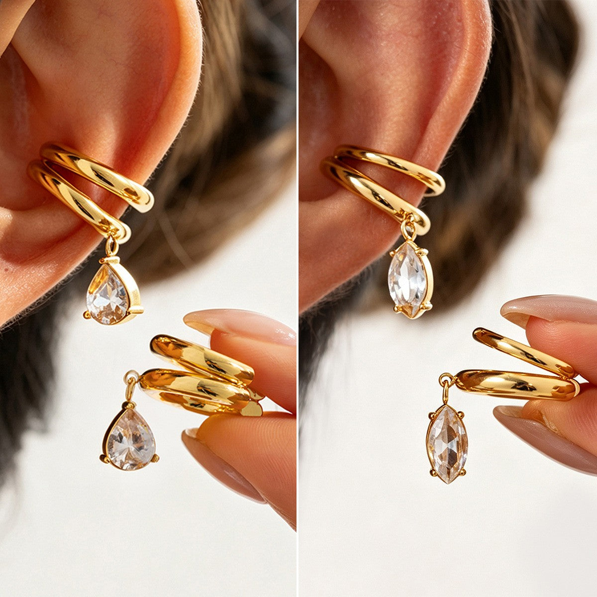 Classy Geometric Teardrop Ear Cuff