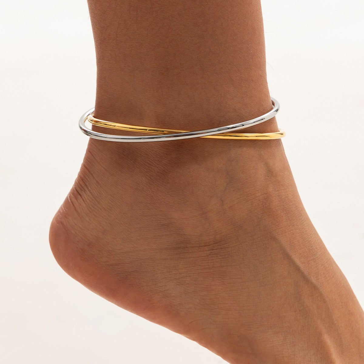 Classy Dual Tone Anklet