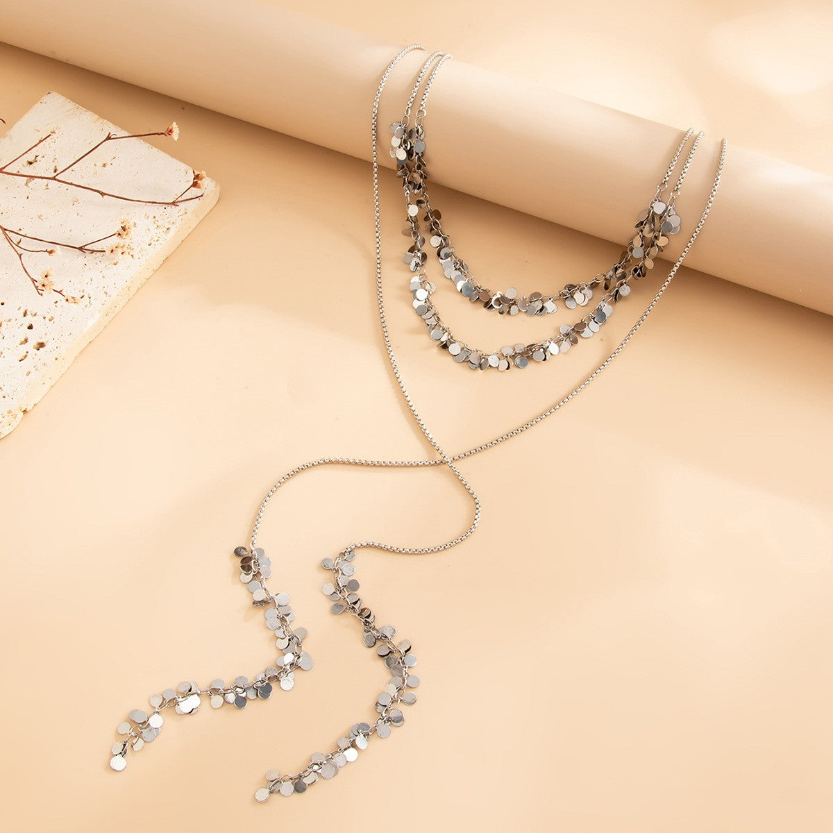 Boho Multi-Layer Disc Tassel Necklace