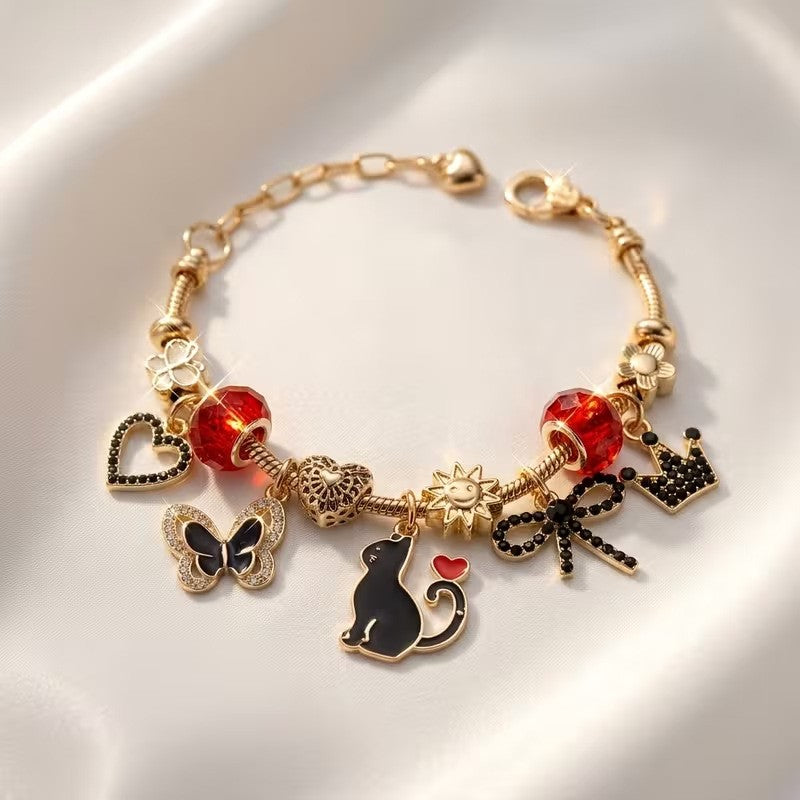 Romantic Ocean Starfish & Shell Charm Bracelet