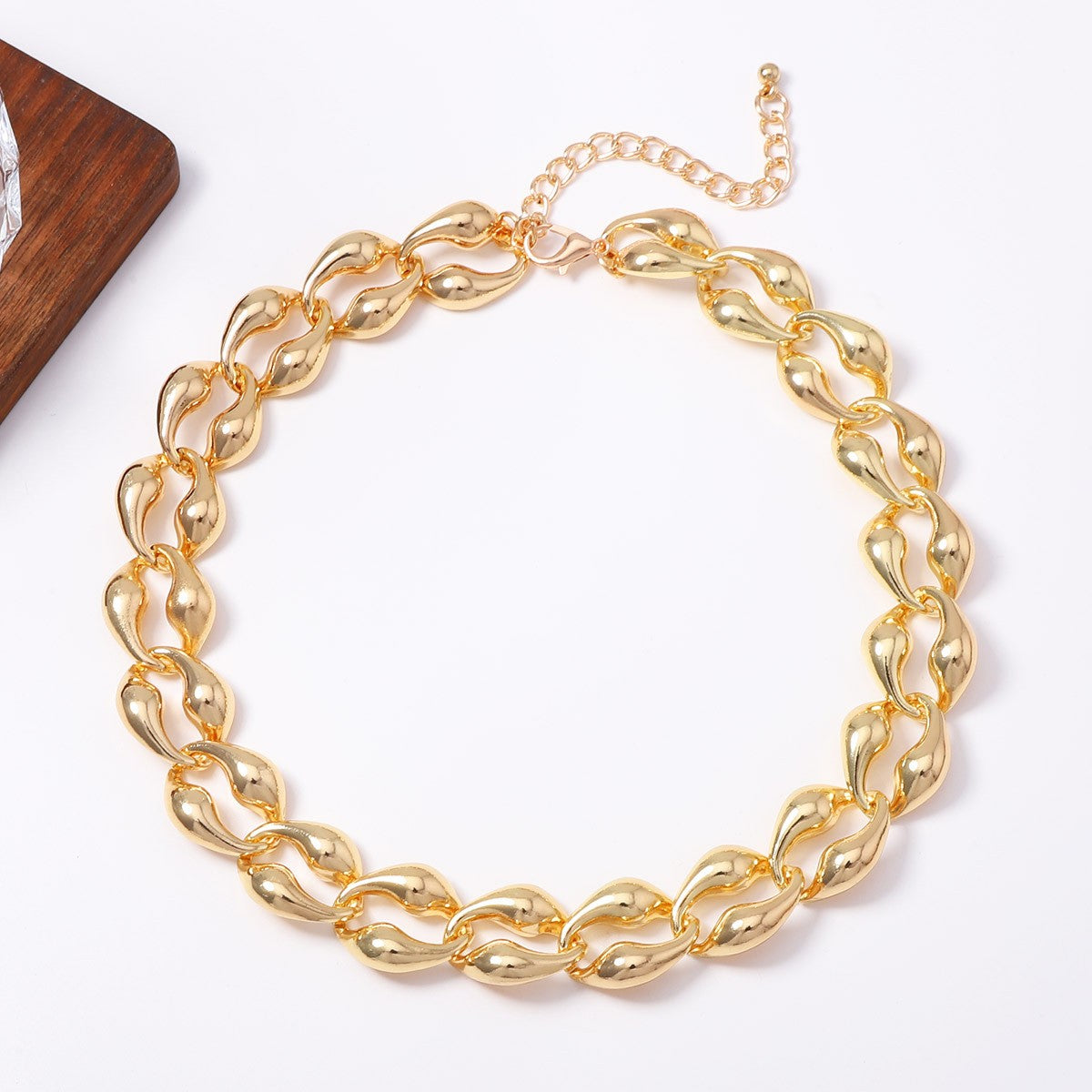 Classy Vintage Geometric Chain Necklace and Bracelet Set