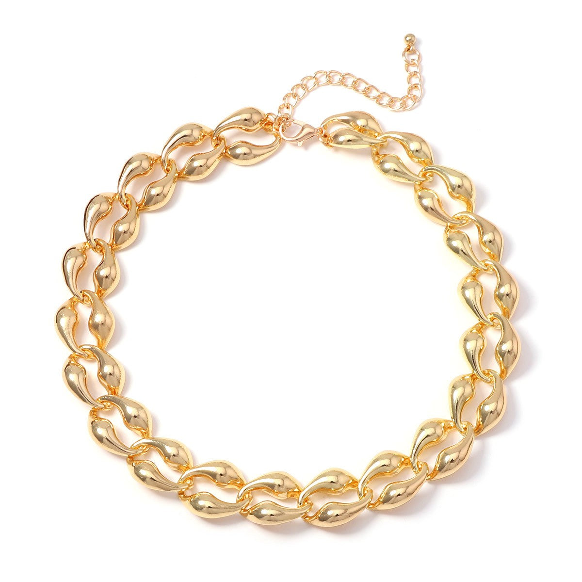 Classy Vintage Geometric Chain Necklace and Bracelet Set