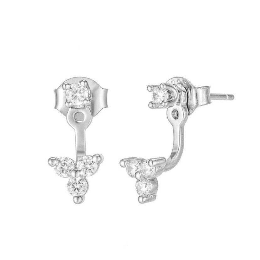 Classy Cubic Zirconia Ear Jacket Earrings