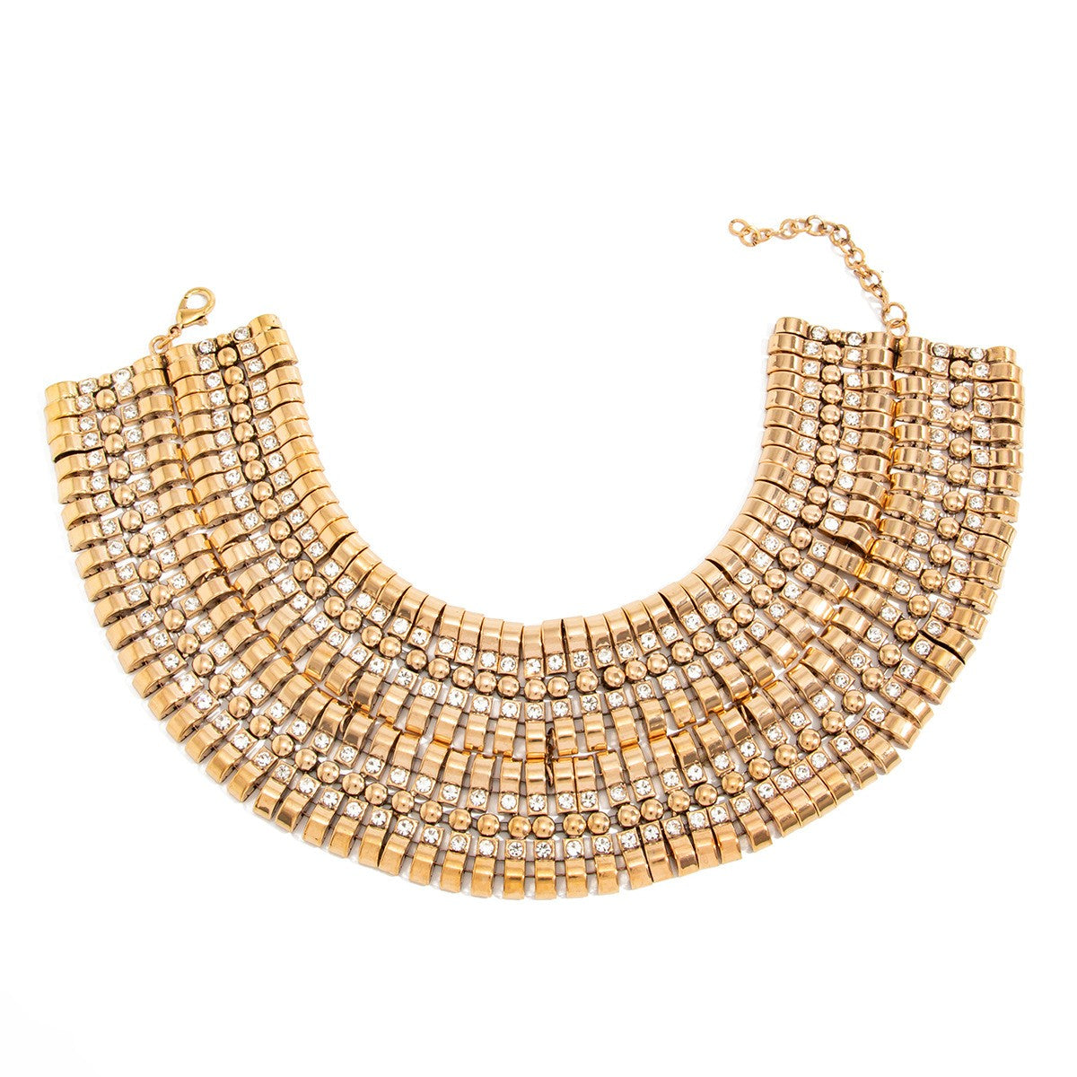 Classy Geometric Rhinestone Collar Necklace