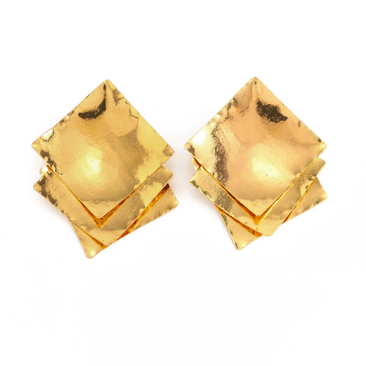 Classy Layered Geometric Square Earrings