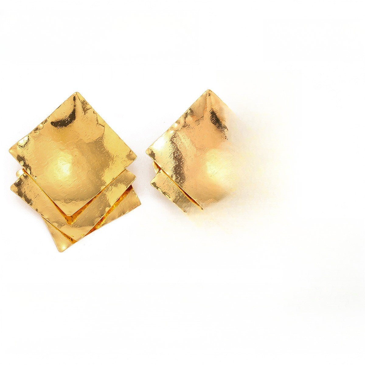 Classy Layered Geometric Square Earrings