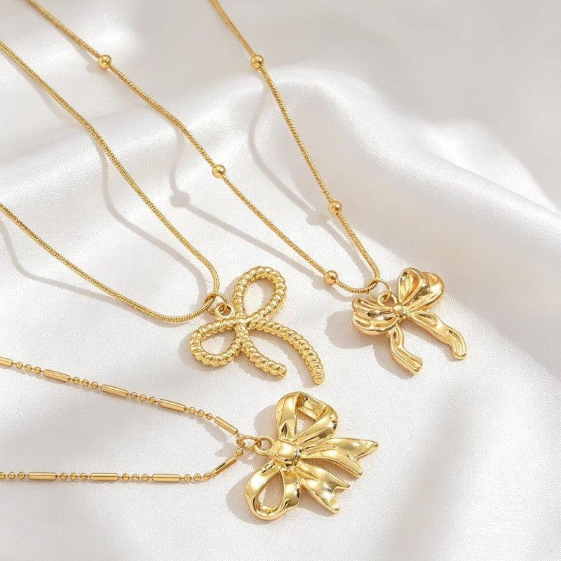 Romantic Multi-Layer Bow Necklace