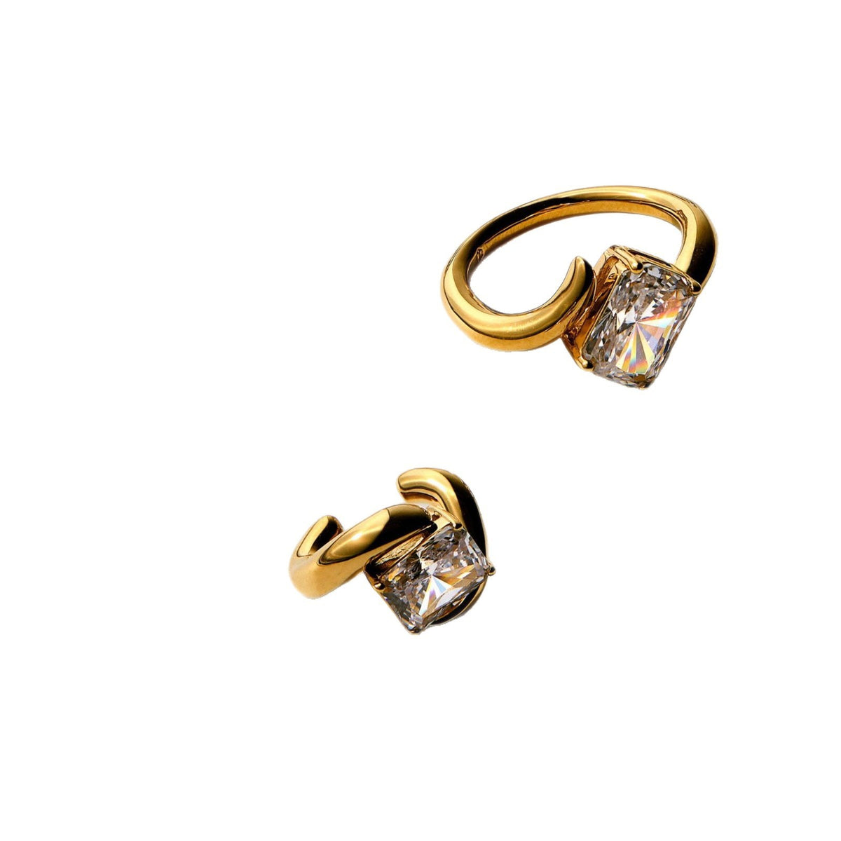 Classy Mixed Cut Cubic Zirconia Ring Set
