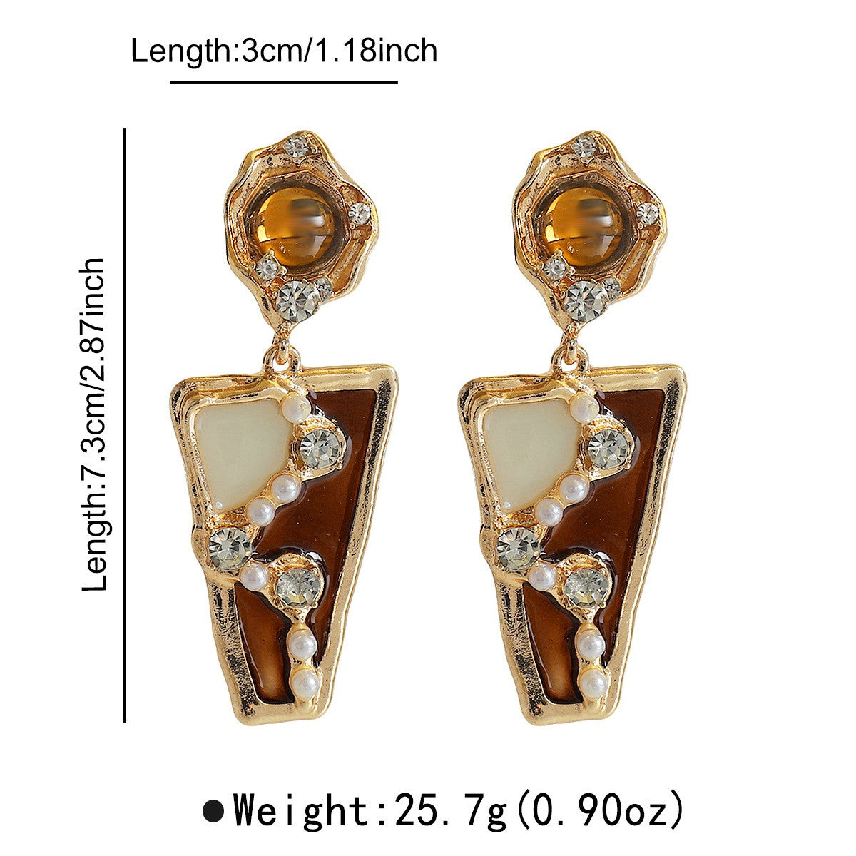 Classy Vintage Geometric Pearl Drop Earrings
